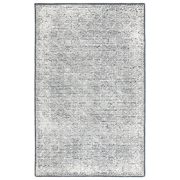 Dakota Fields Geometric Handmade Tufted Light Gray Area Rug Wayfair